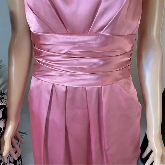 David’s Bridal Short Charmeuse Ruched Dress Size 6 - Picture 6 of 12